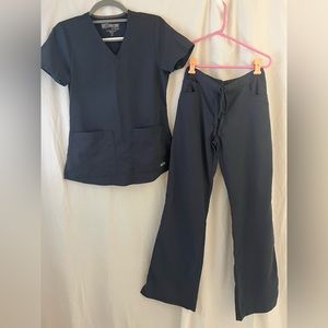 Grey’s Anatomy charcoal gray scrub set xsmall
